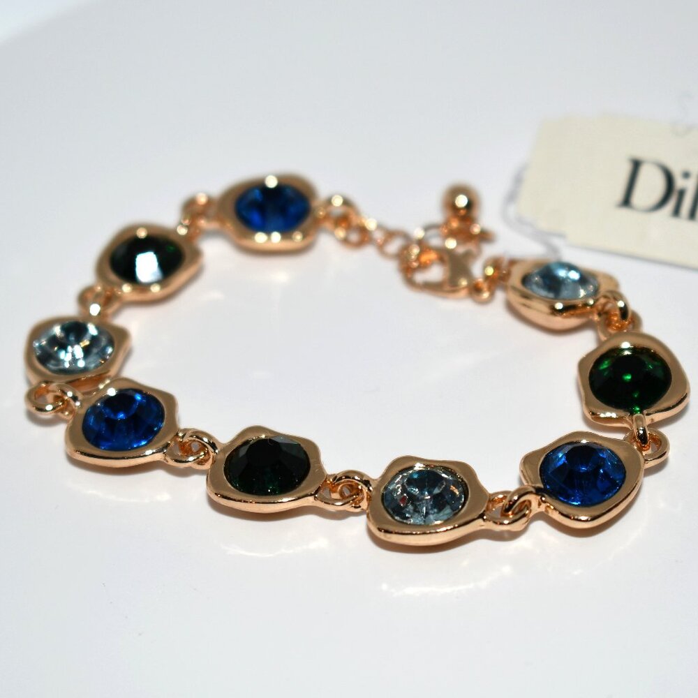 Dillards Gold With Multi Colored Stones Bracelet #D91080MUL NWT  Details:  7.5"